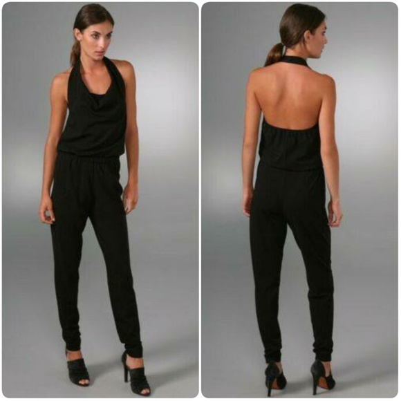 Vince Pants - VINCE Pockets Stretchy Straight Halter Jumpsuit
